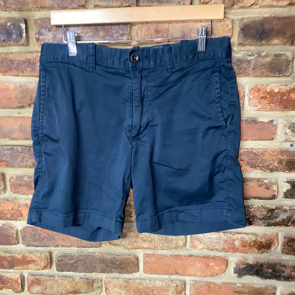 J. Crew Navy Blue Flat Front 7" Inseam Chino Shorts Women's Size 31 Waist